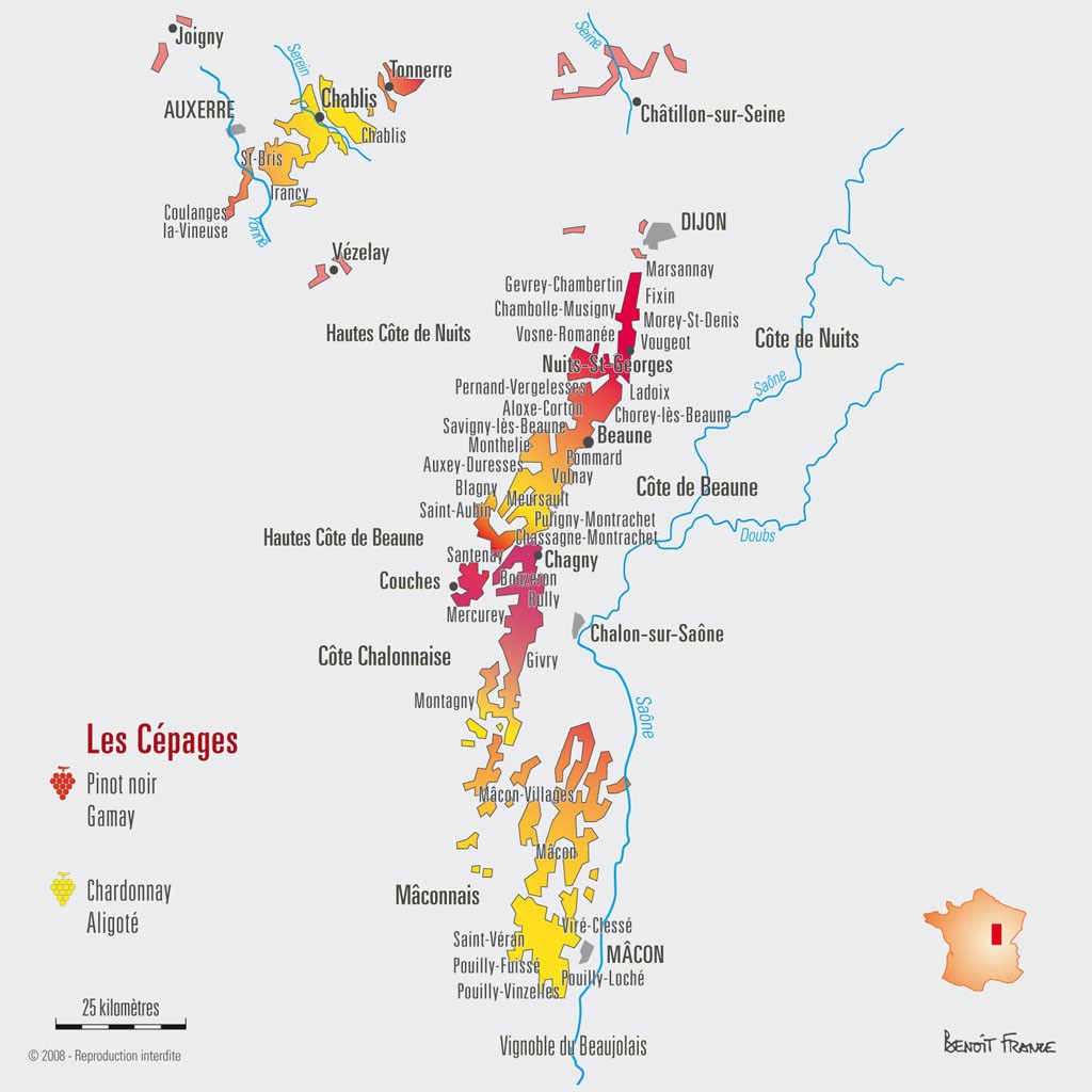 Pour ma famille: Carte des vin de bourgogne